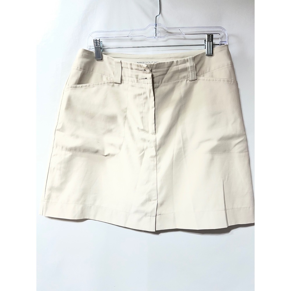Nike Golf Dri-FIT Skort Womens 6 Beige Tan Athletic Tennis Skirt Built-in Shorts